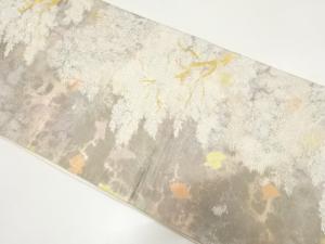 アンティーク　引箔　樹木模様織り出し袋帯（材料）